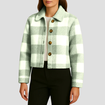 Women’s Cropped Plaid Button Shacket