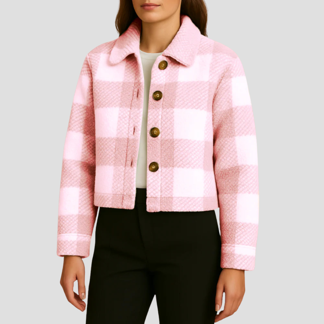 Women’s Cropped Plaid Button Shacket