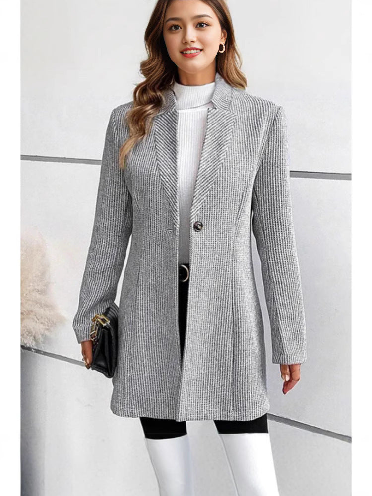 Isabelle Roche | Chic Knitted Blazer with Lapel Collar
