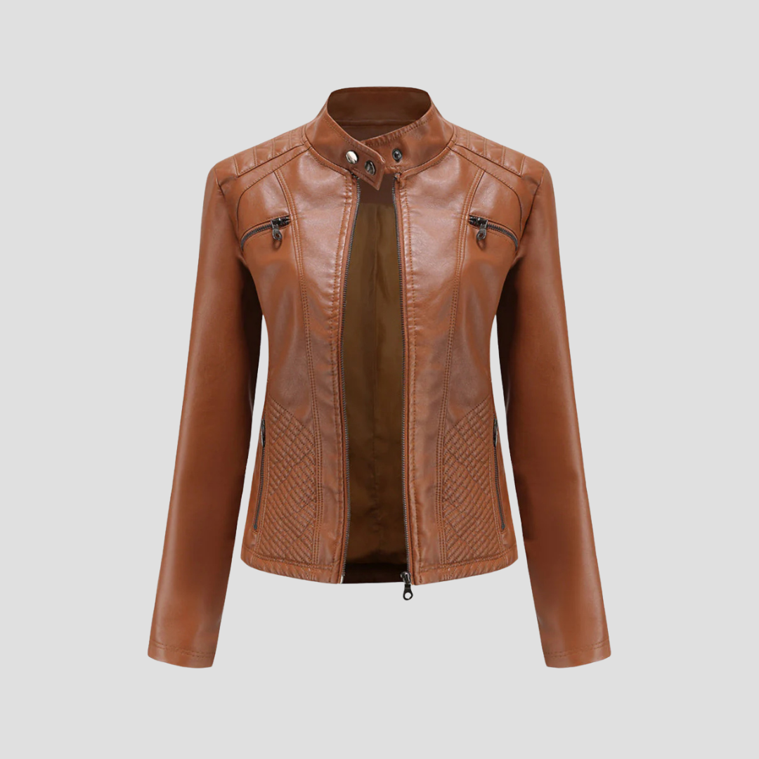 Women’s Quilted Faux Leather Jacket