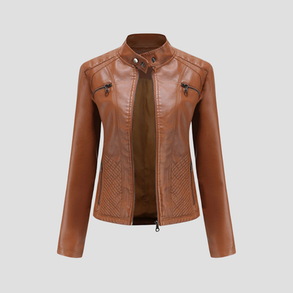 Women’s Quilted Faux Leather Jacket