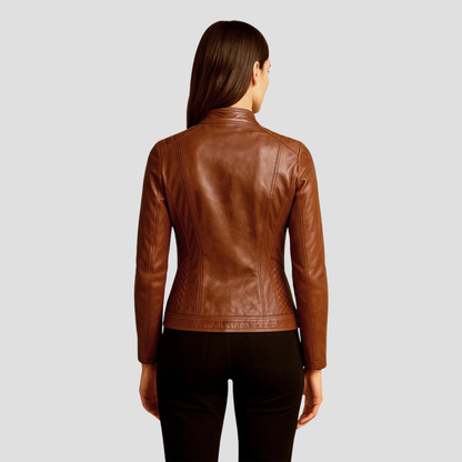Women’s Quilted Faux Leather Jacket