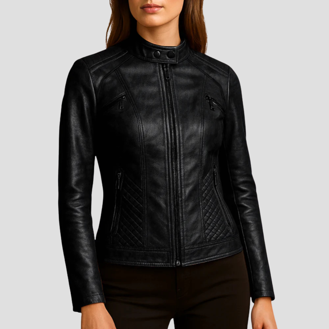 Women’s Quilted Faux Leather Jacket