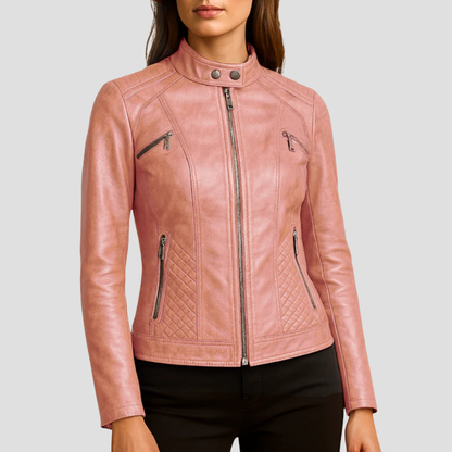 Women’s Quilted Faux Leather Jacket