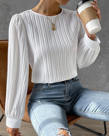 Isadora Blouse | Elegant Structured Top with Lantern Sleeves