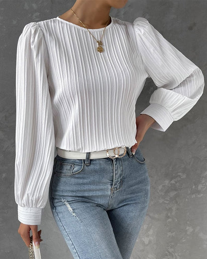 Isadora Blouse | Elegant Structured Top with Lantern Sleeves