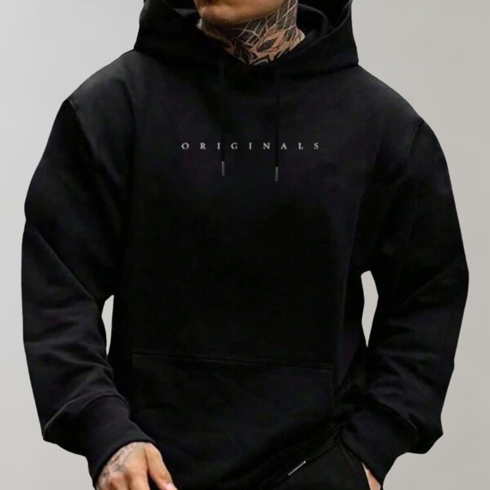 Relaxed Fit Mens Hooded Sweatshirt with Pocket - BritishElegance