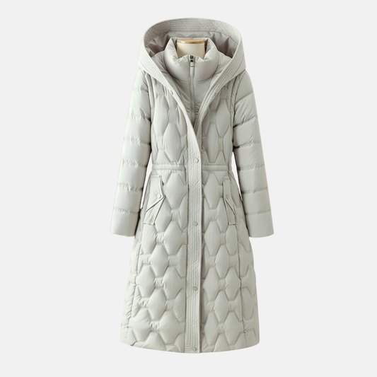 Women’s Fitted Diamond-Quilted Puffer Coat