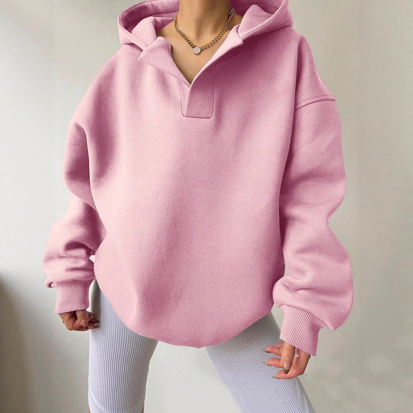 Iyla – Women's Oversized V-neck Hoodie