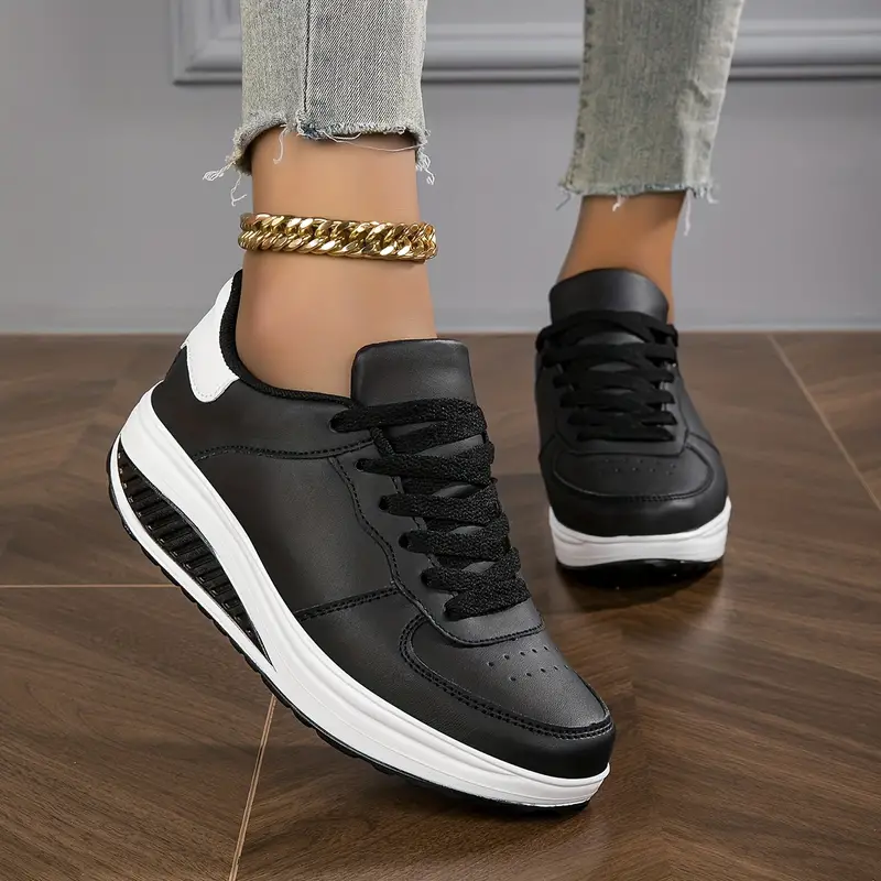 Women’s Premium Graphic-Print Platform Sneakers – Elevated Design & Stylish Pattern