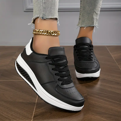 Women’s Premium Graphic-Print Platform Sneakers – Elevated Design & Stylish Pattern