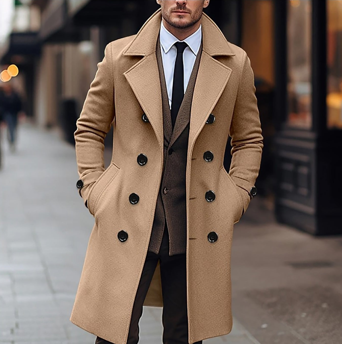 Classic British Wool Coat for Men