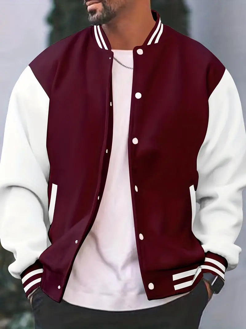 Stylish Men's Retro Varsity Jacket