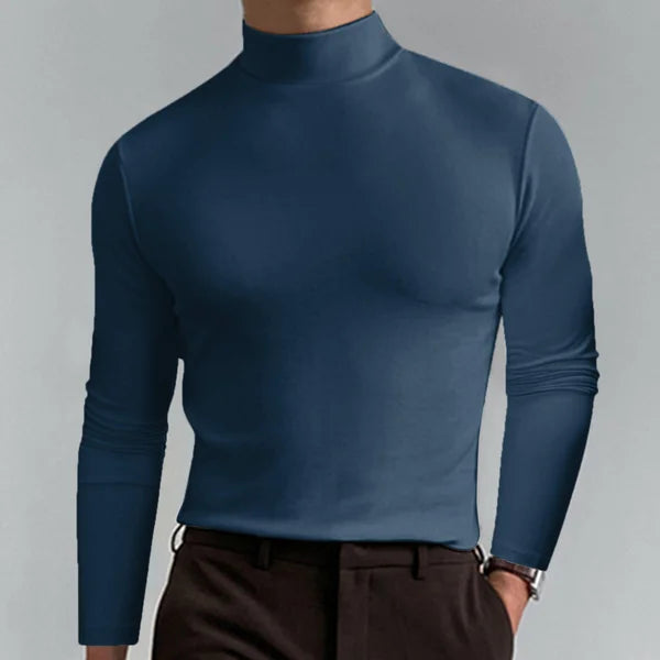 Slim-fit turtleneck sweater for men, long sleeve