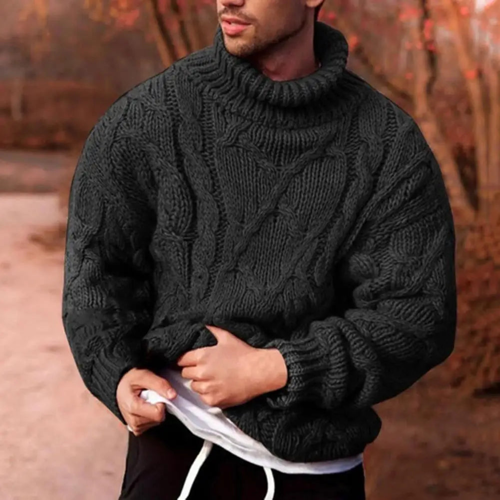 Warm Crew Neck Men's Knit Sweater