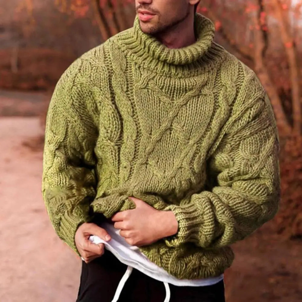 Warm Crew Neck Men's Knit Sweater - BritishElegance