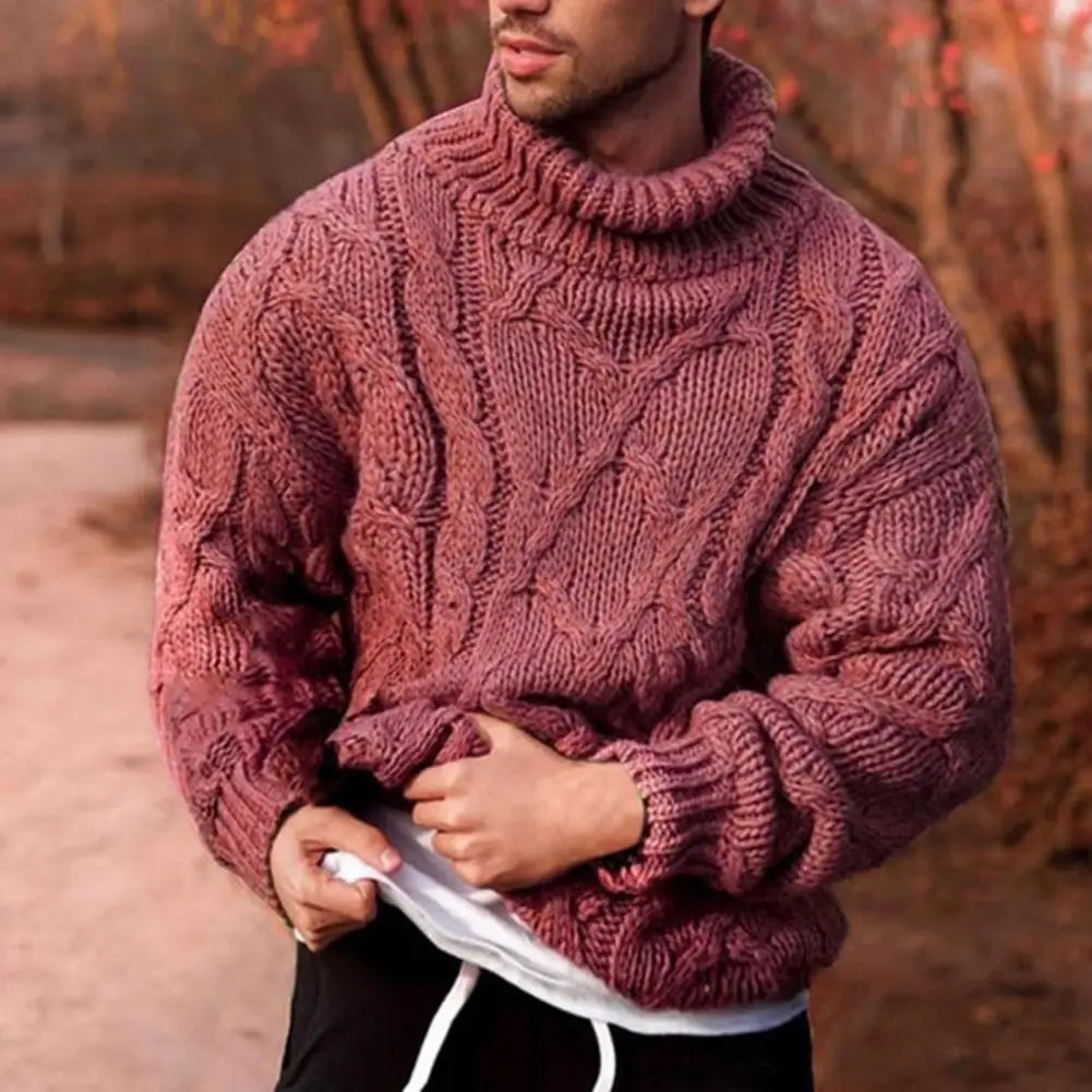 Warm Crew Neck Men's Knit Sweater