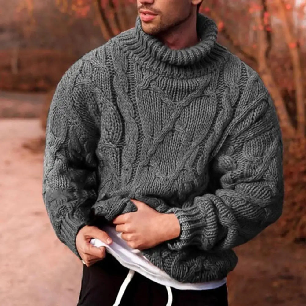 Warm Crew Neck Men's Knit Sweater