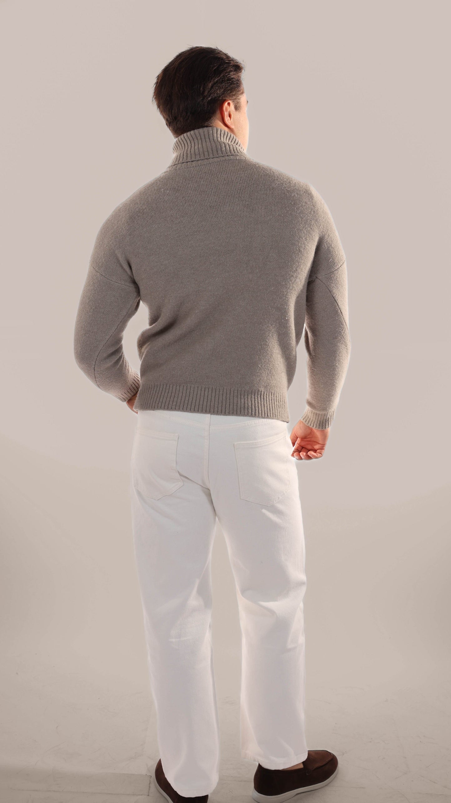 Warm Knitted Roll Neck Jumper Men