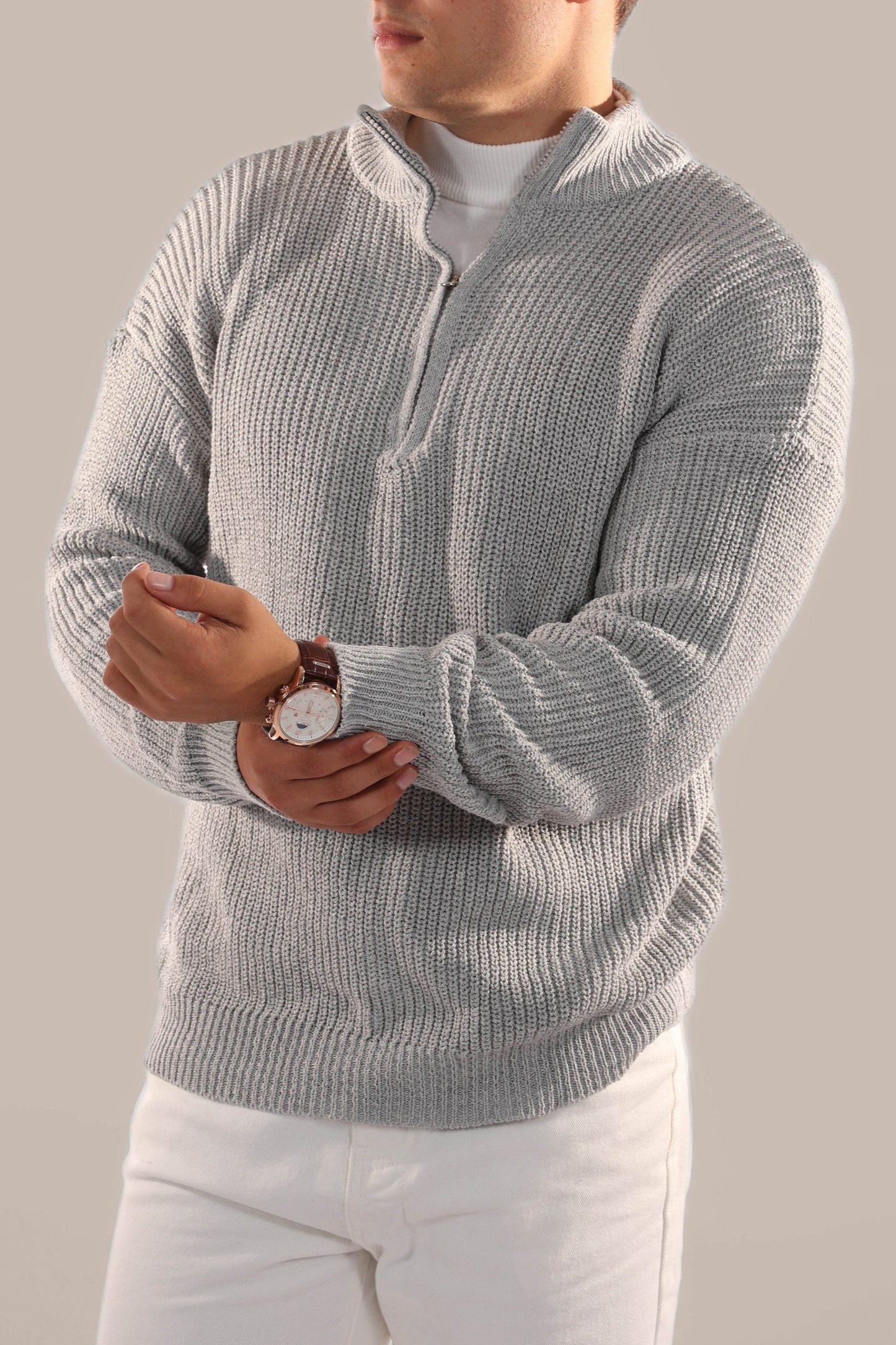 Men’s Half Zip Knitted Jumper