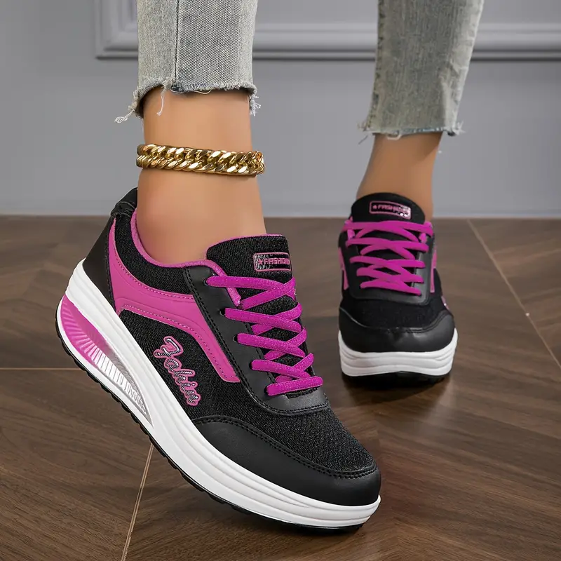 Women’s Premium Graphic-Print Platform Sneakers – Elevated Design & Stylish Pattern