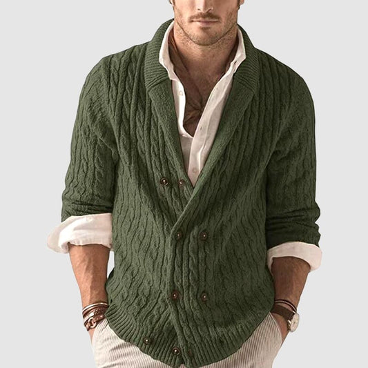 Men’s Double-Breasted Cable Knit Cardigan
