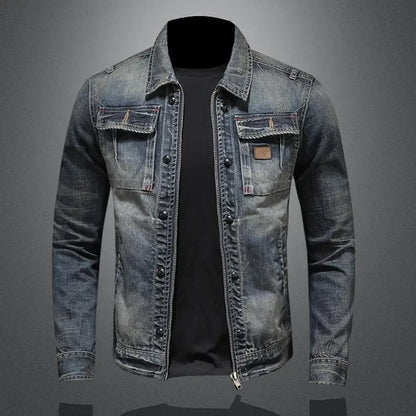 Jacket - Denim Blend Retro Cut And Structured Outer Layer