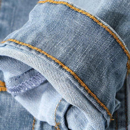 Jacket - Denim Blend Structured Cut & Button Front Closure