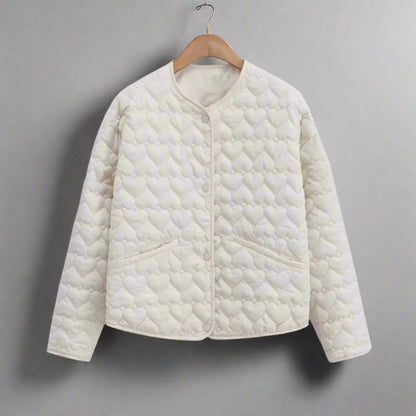 Jacket - Quilted Polyester Blend Heart Detail And Warmth