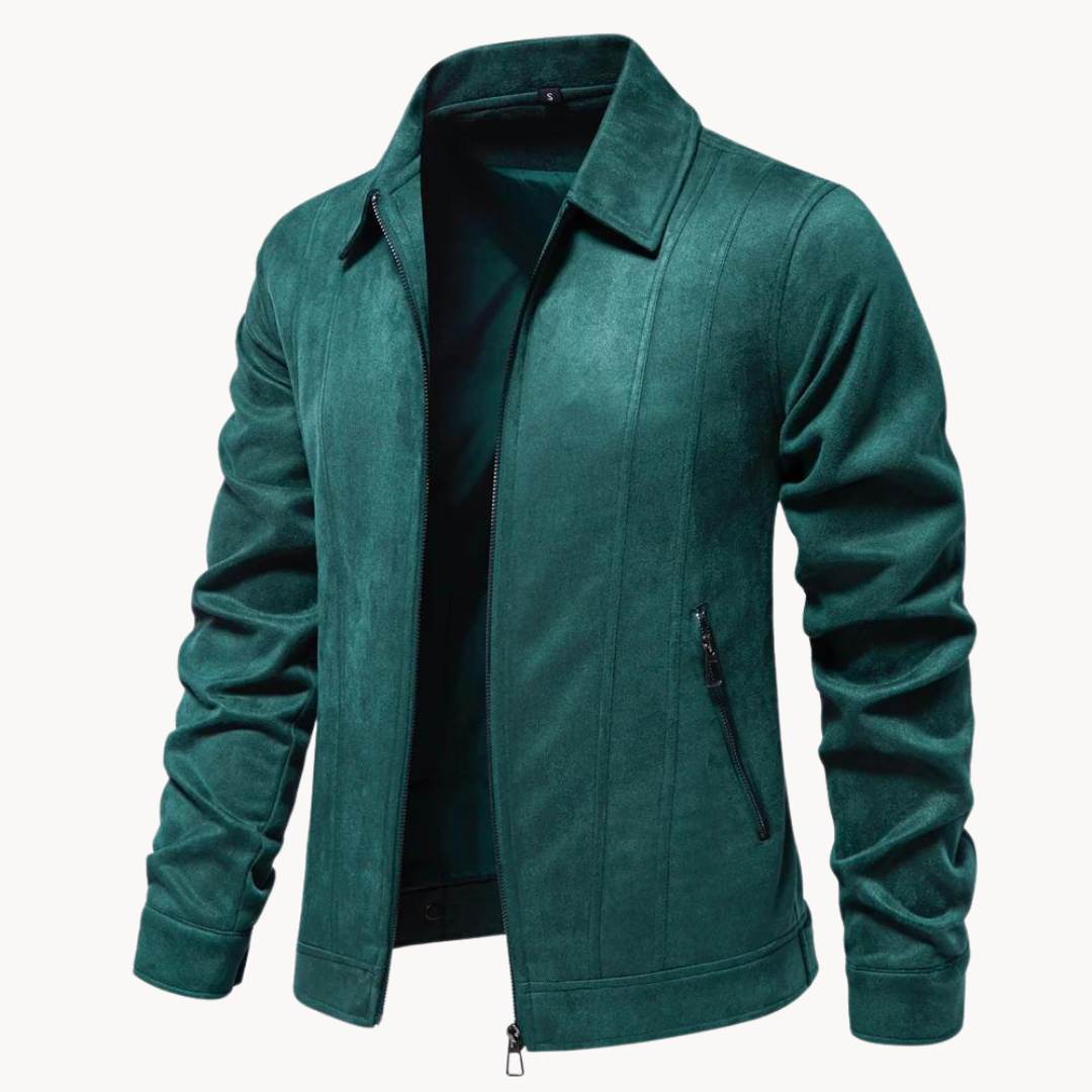 Slim Faux Suede Leather Jacket
