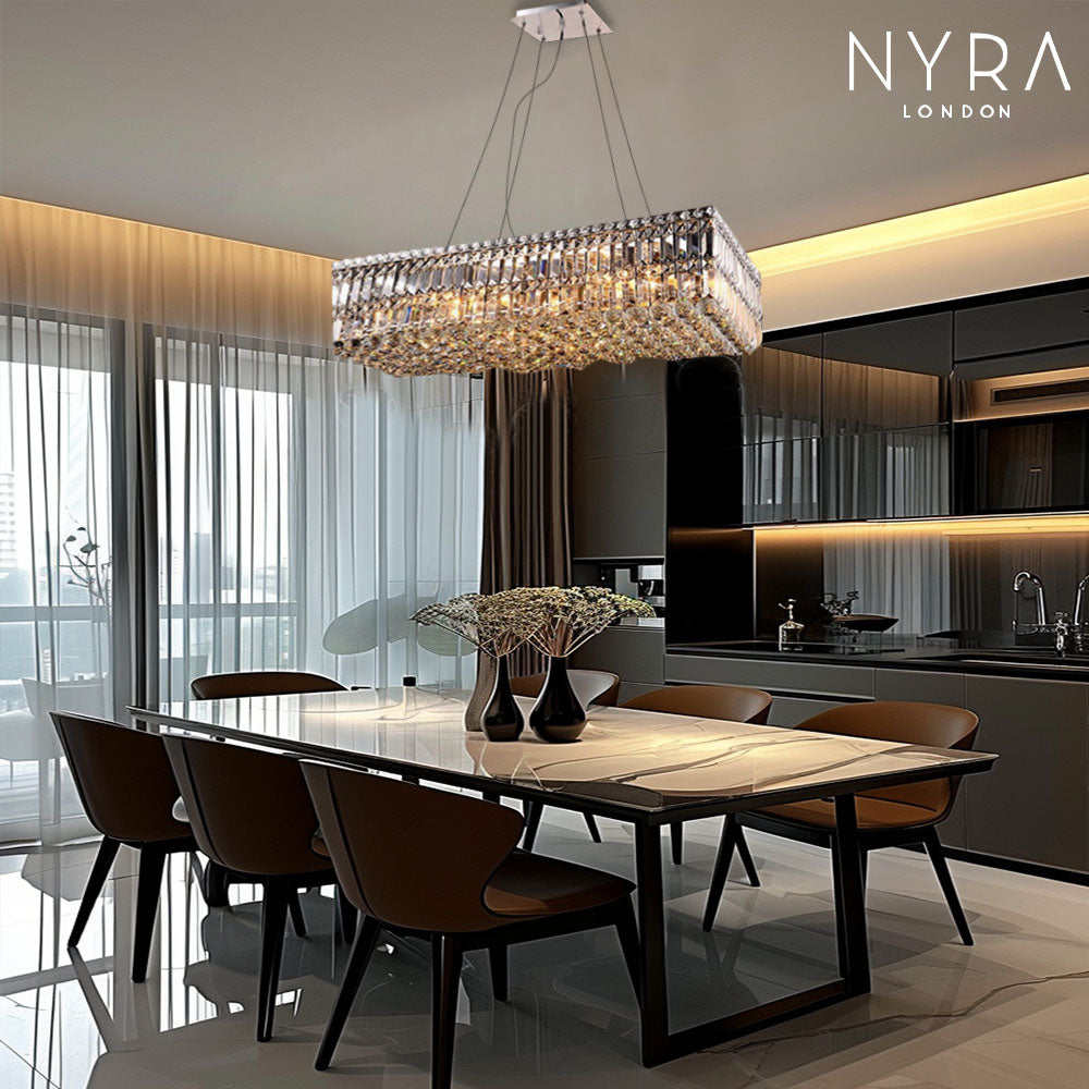 Green Crystal Ceiling Chandelier - BritishElegance