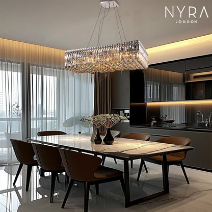 Green Crystal Ceiling Chandelier - BritishElegance