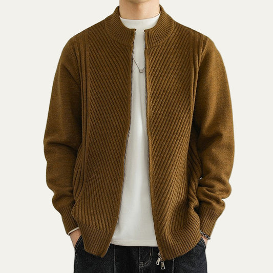Men’s Classic Ribbed Knit Zip Sweater