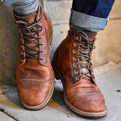 Men's Genuine Leather Ankle Boots - Timeless Style