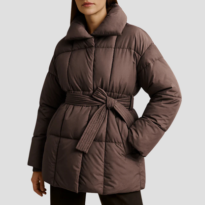 Women’s Belted Quilted Puffer Coat