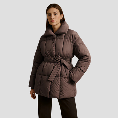 Women’s Belted Quilted Puffer Coat