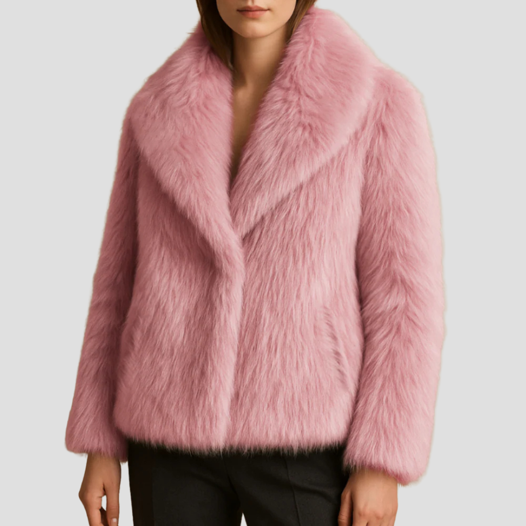 Women’s Plush Faux Fur Shawl Coat