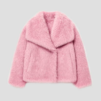 Women’s Plush Faux Fur Shawl Coat