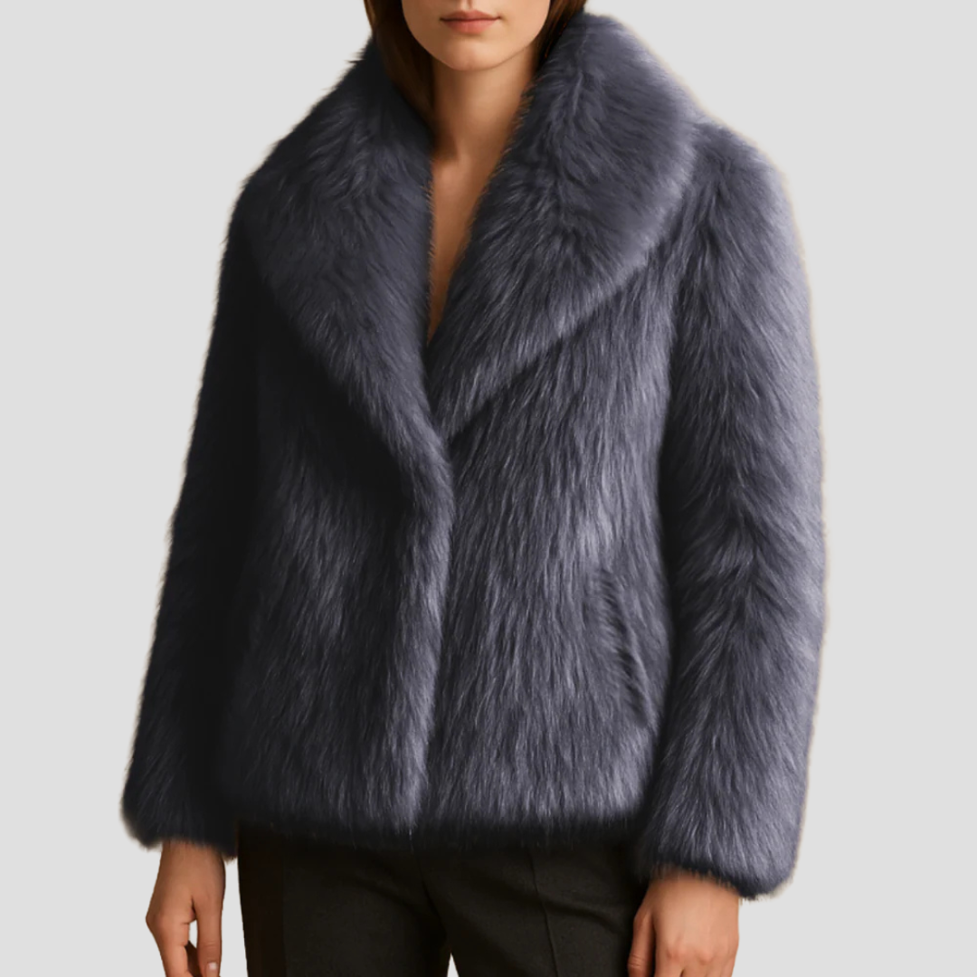 Women’s Plush Faux Fur Shawl Coat