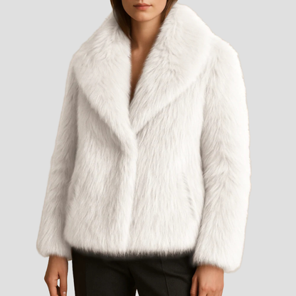 Women’s Plush Faux Fur Shawl Coat