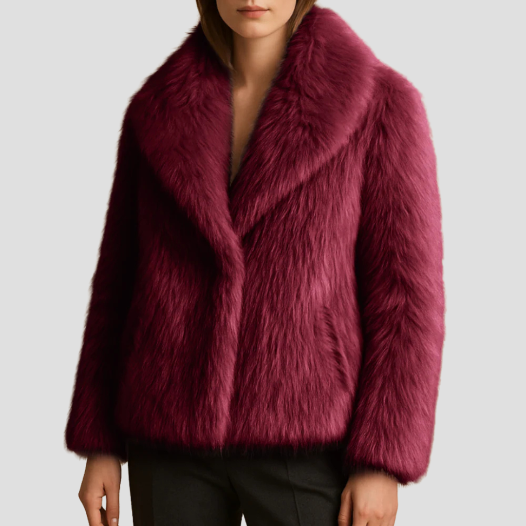 Women’s Plush Faux Fur Shawl Coat