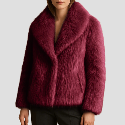 Women’s Plush Faux Fur Shawl Coat
