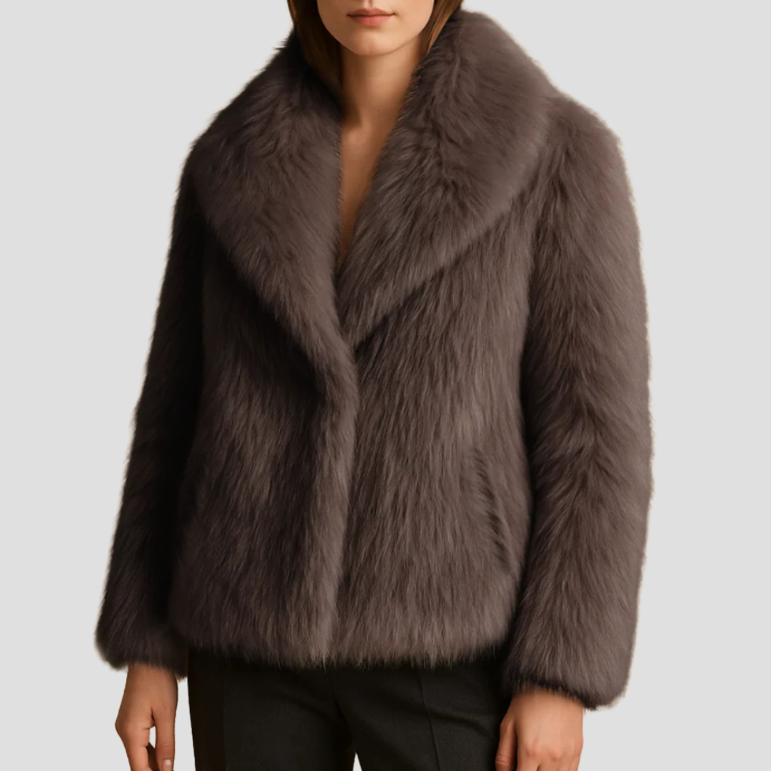 Women’s Plush Faux Fur Shawl Coat