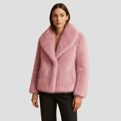 Women’s Plush Faux Fur Shawl Coat