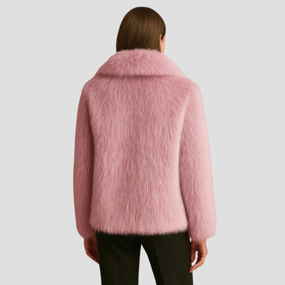 Women’s Plush Faux Fur Shawl Coat