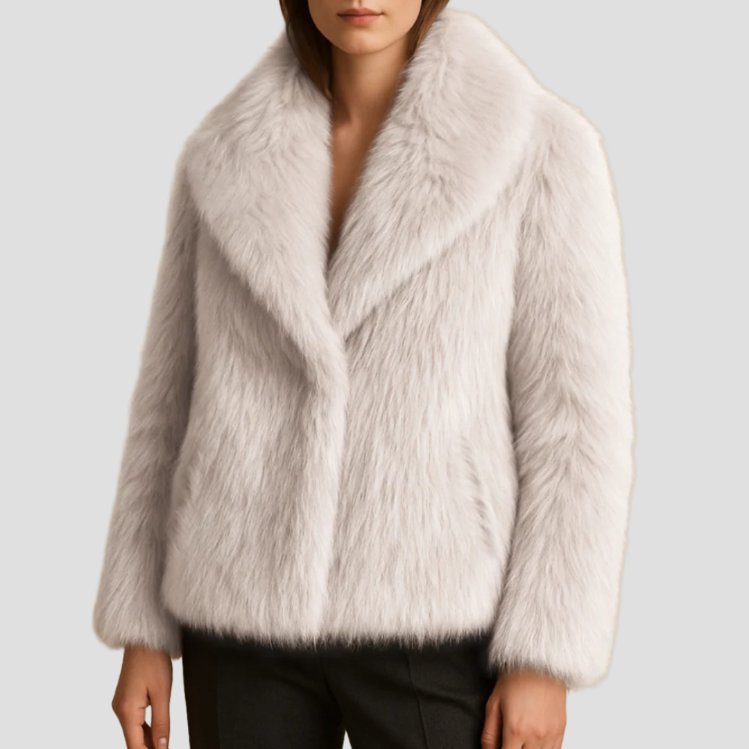 Women’s Plush Faux Fur Shawl Coat