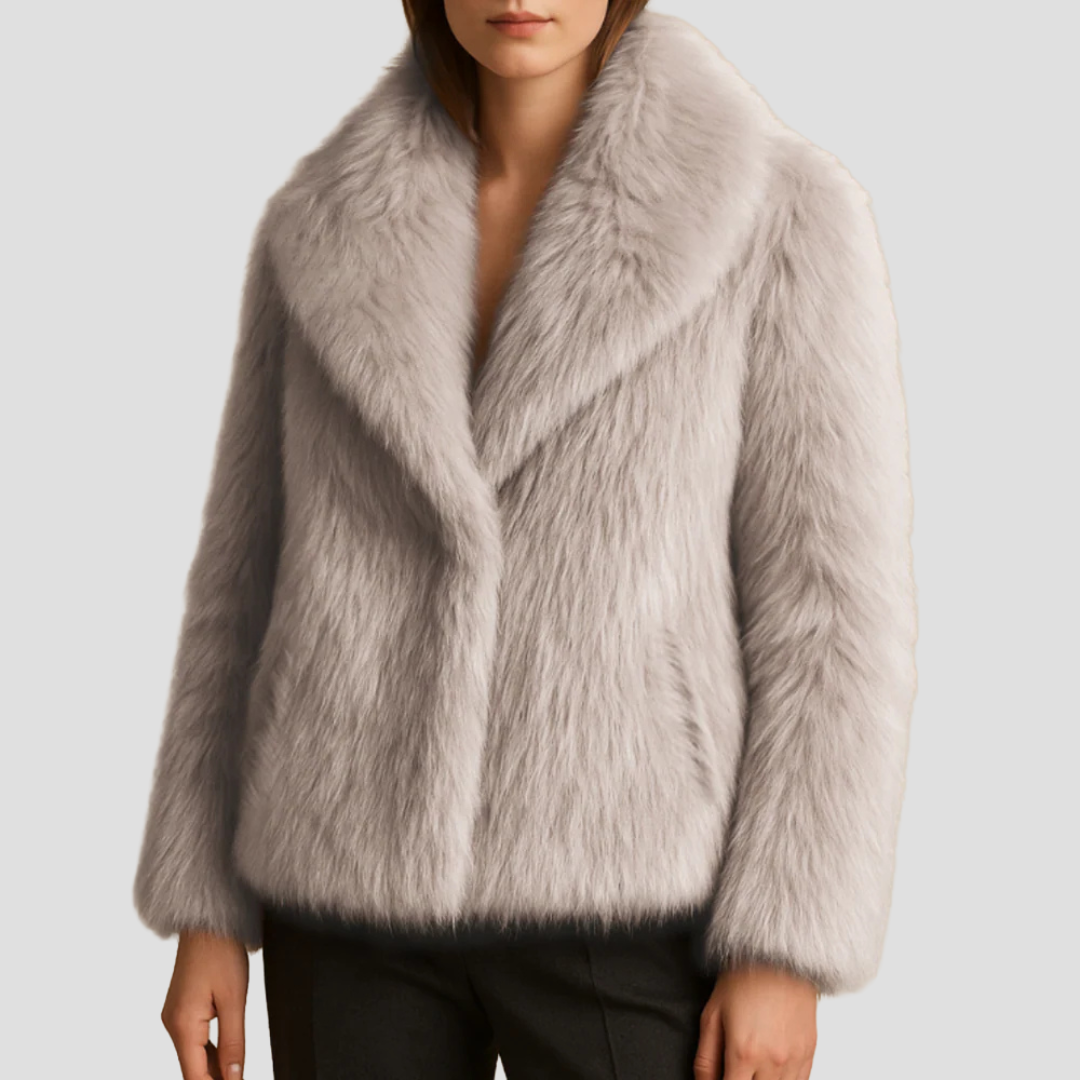 Women’s Plush Faux Fur Shawl Coat
