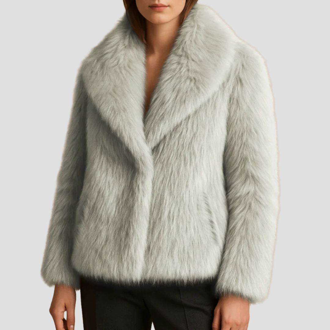 Women’s Plush Faux Fur Shawl Coat