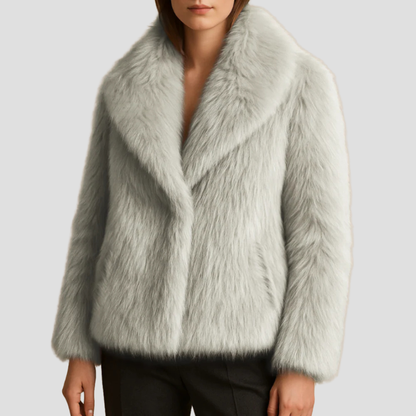 Women’s Plush Faux Fur Shawl Coat