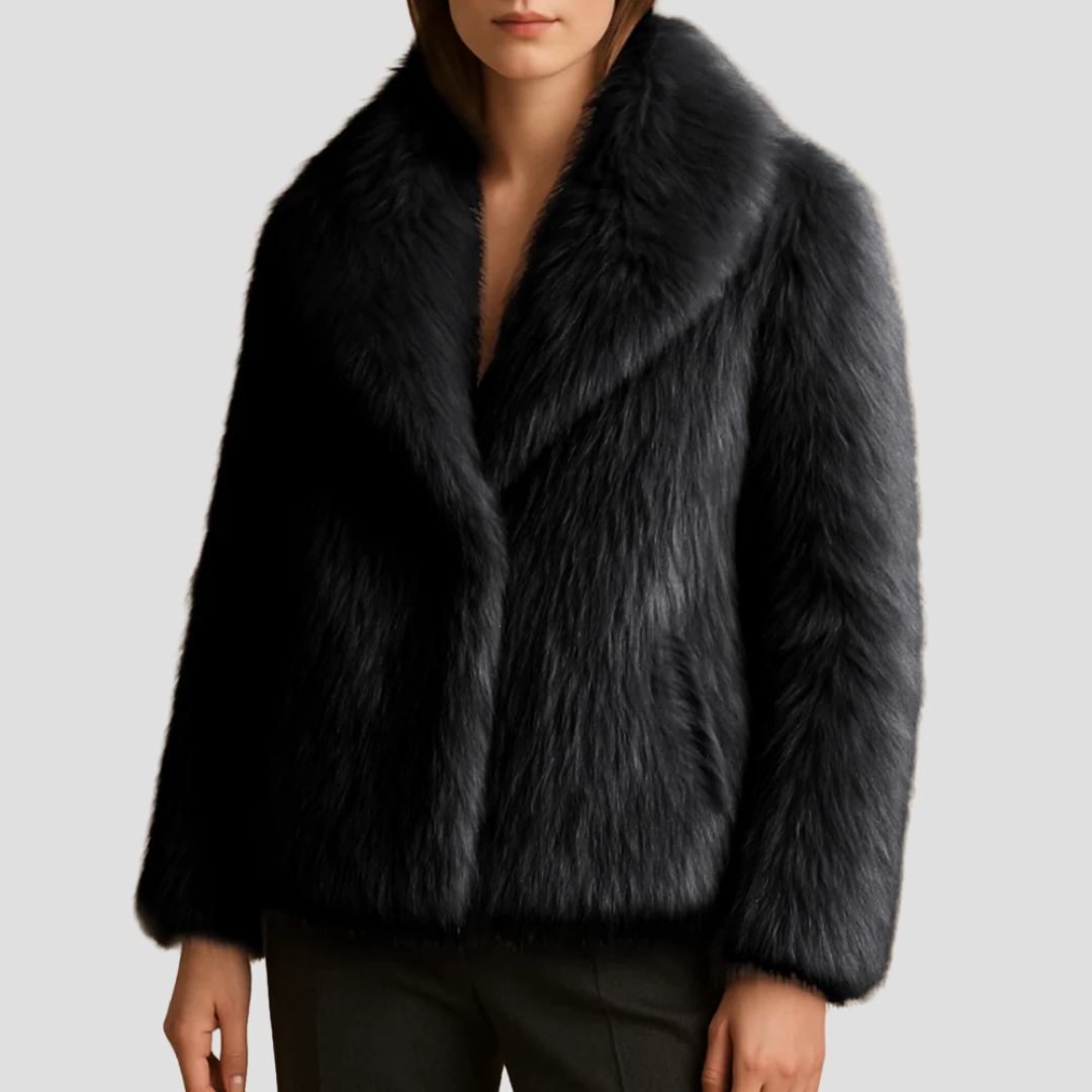 Women’s Plush Faux Fur Shawl Coat